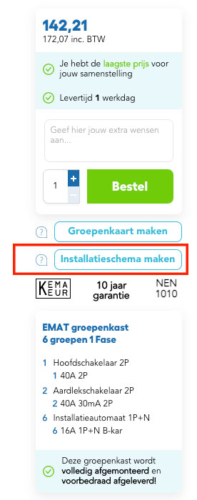 Installatieschema optie Elektramat